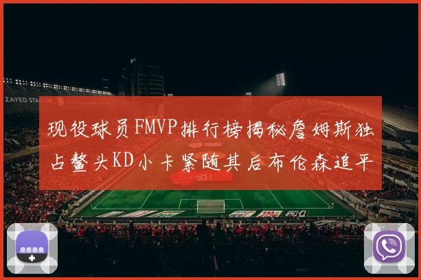 现役球员FMVP排行榜揭秘詹姆斯独占鳌头KD小卡紧随其后布伦森追平库里约基奇等